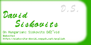 david siskovits business card